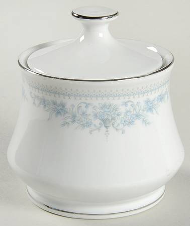 Blue Spring Sugar Bowl & Lid
