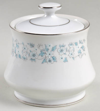 Brocade (Platinum Trim) Sugar Bowl & Lid