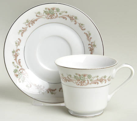 Laurel Footed Cup & Saucer Set by Towne House