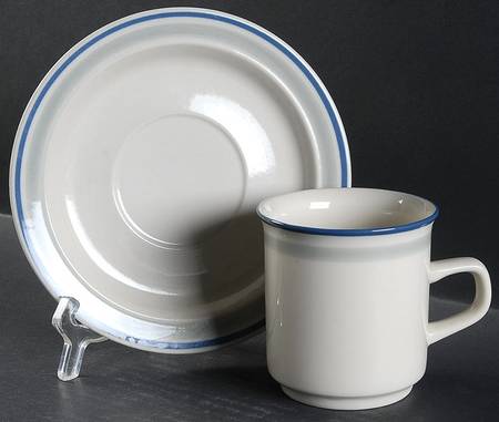 Olympia Gray Flat Cup & Saucer Set
