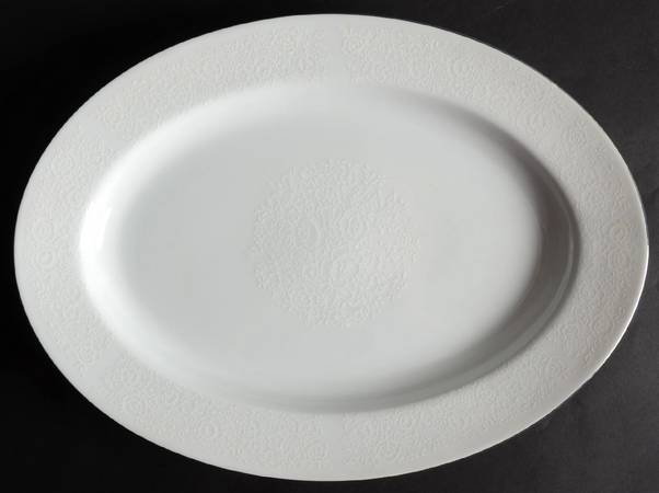 White Lace 14" Oval Serving Platter