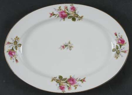 Moss Rose 12" Oval Serving Platter