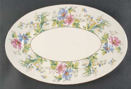 04491 (Cream Background) 15" Oval Serving Platter