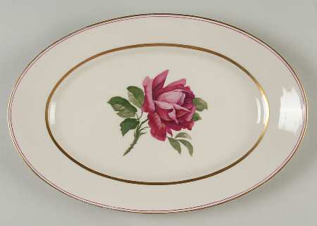 07360 (Cream Background) 12" Oval Serving Platter
