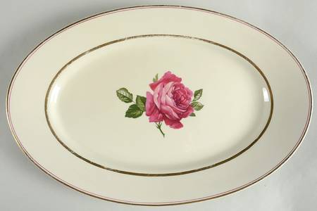 07360 (Cream Background) 15" Oval Serving Platter