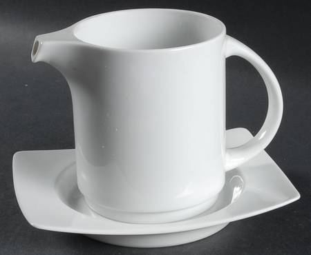ABC White Gravy Boat & Underplate