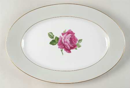 American Beauty Rose 14" Oval Serving Platter