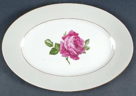 American Beauty Rose 12" Oval Serving Platter