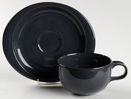 Anthracite Flat Cup & Saucer Set