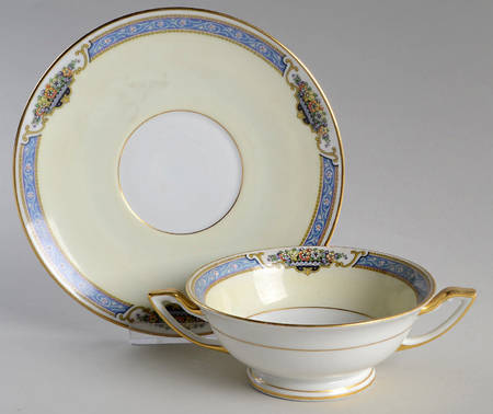 The Aragon Footed Cream Soup Bowl & Saucer Set