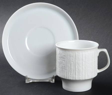 Arcta White Flat Cup & Saucer Set