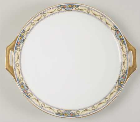 The Arlington (White Border & Center) Handled Cake Plate