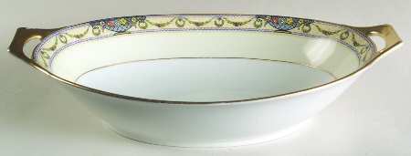 The Arlington (White Cream Border) 11" Oval Vegetable Bowl