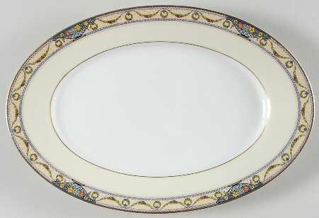 The Arlington (White Cream Border) 13" Oval Serving Platter
