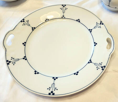 Bavarian Blue Handled Cake Plate