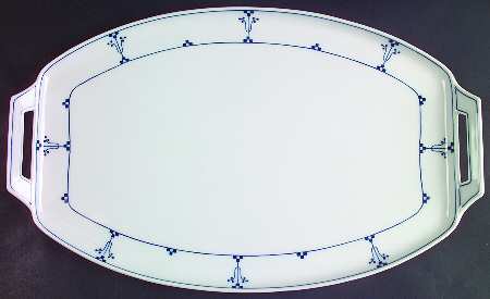 Bavarian Blue 16" Oblong Handled Tray