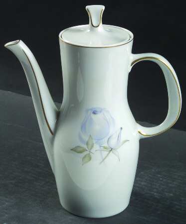Blue Rose (Gold Trim) Coffee Pot & Lid