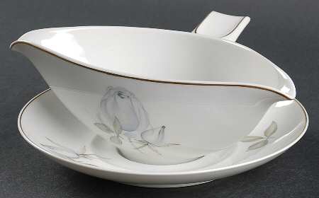 Blue Rose (Gold Trim) Gravy Boat & Underplate
