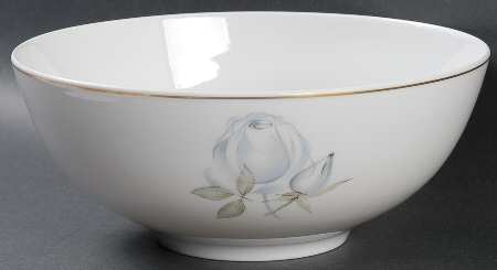 Blue Rose (Gold Trim) 8" Round Vegetable Bowl
