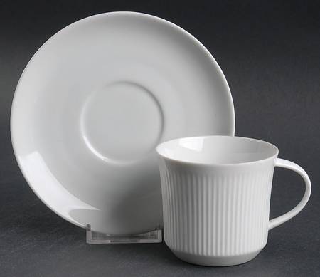 Brazilia White Flat Cup & Saucer Set