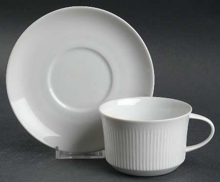 Brazilia White Flat Cup & Saucer Set