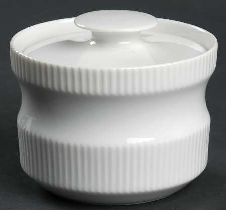 Brazilia White Sugar Bowl & Lid