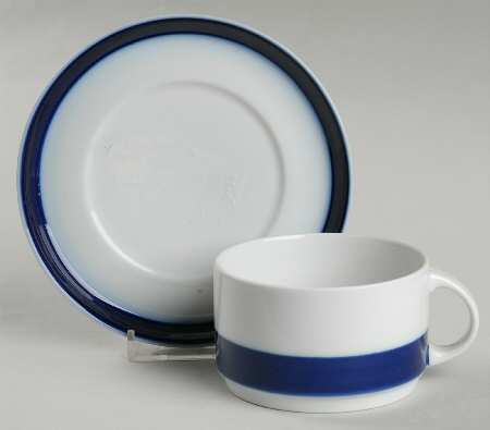 Brushed Cobalt Flat Cup & Saucer Set by Thomas