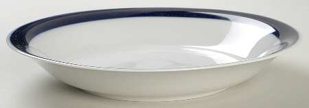 Brushed Cobalt Rim Soup Bowl