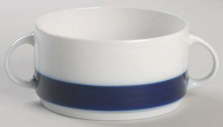 Brushed Cobalt Flat Cream Soup Bowl