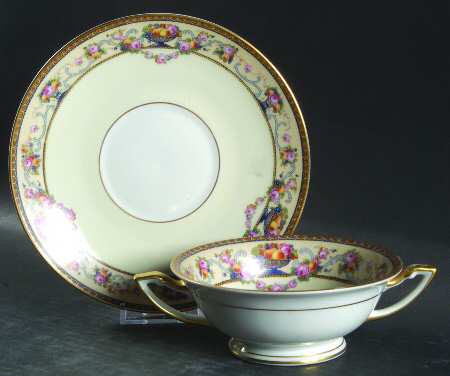 Briarcliff Footed Cream Soup Bowl & Saucer Set