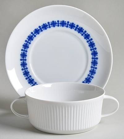 Calypso Flat Cream Soup Bowl & Saucer Set