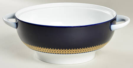 Cobalt Gold Round Vegetable No Lid