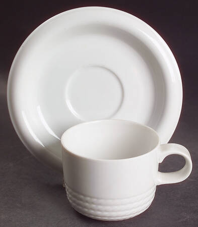 Corda White Flat Cup & Saucer Set