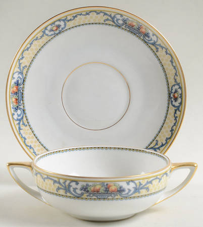 Delmonte Flat Cream Soup Bowl & Saucer Set
