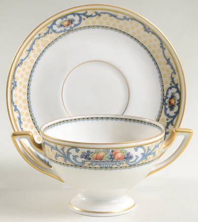 Delmonte Footed Bouillon Cup & Saucer
