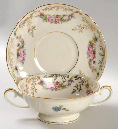 Dusebury Footed Cream Soup Bowl & Saucer Set