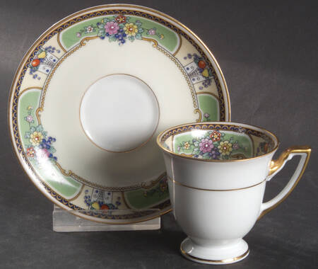 Emerald Footed Demitasse Cup & Saucer Set