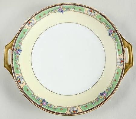 Emerald Handled Cake Plate