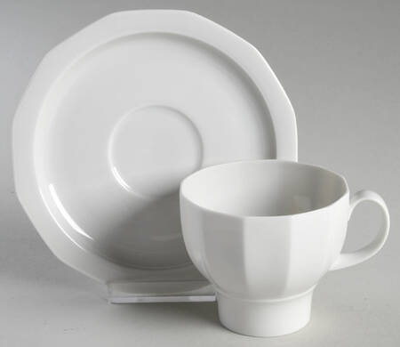 Festival White Footed Cup & Saucer Set