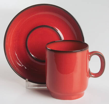 Flame Flat Demitasse Cup & Saucer Set