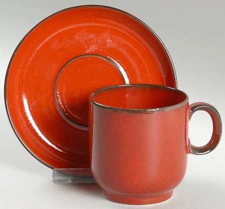 Flame Flat Cup & Saucer Set