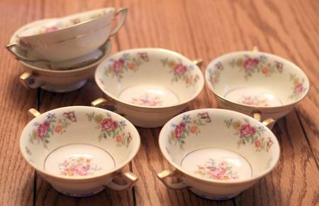 Florabella Footed Cream Soup Bowl