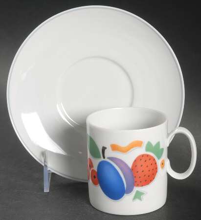 Fruits Flat Cup & Saucer Set
