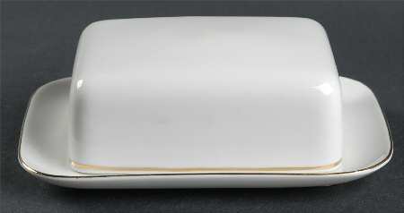 Gold Band (Coupe) Square Covered Butter