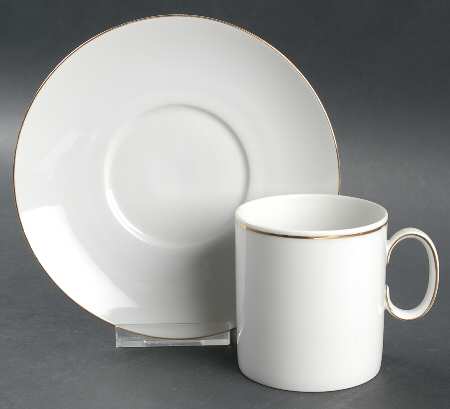 Gold Band (Coupe) Flat Cup & Saucer Set