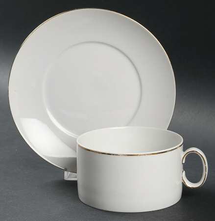 Gold Band (Coupe) Breakfast Cup & Saucer Set