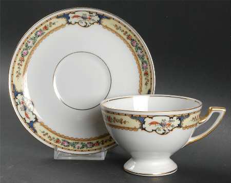 Golden Pheasant Footed Cup & Saucer Set