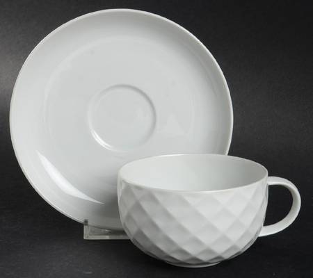 Holiday White Flat Cup & Saucer Set