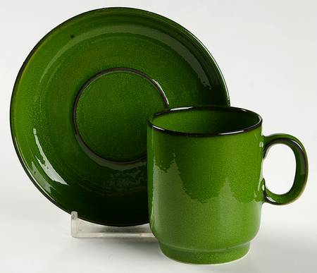 Lime Footed Demitasse Cup & Saucer Set