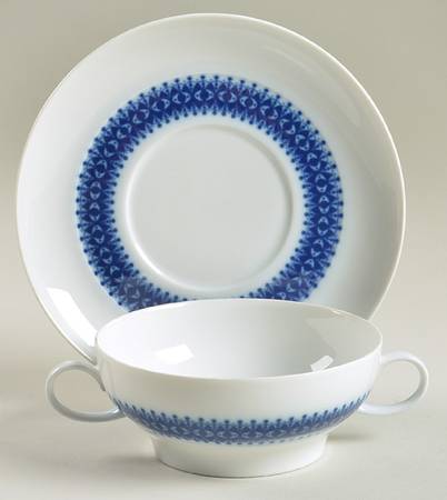 Lisette Flat Cream Soup Bowl & Saucer Set